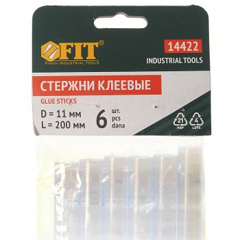 194 р. Стержень клеевой 11х200мм 6шт. прозрачный для дерева, линолеума FIT FIT 14422  с доставкой в г. Кемерово. Увеличить фотографию 2