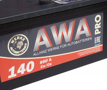 17 499 р. Аккумулятор AWA PRO 140Ач AWA 6ст140(4)  с доставкой в г. Кемерово. Увеличить фотографию 2