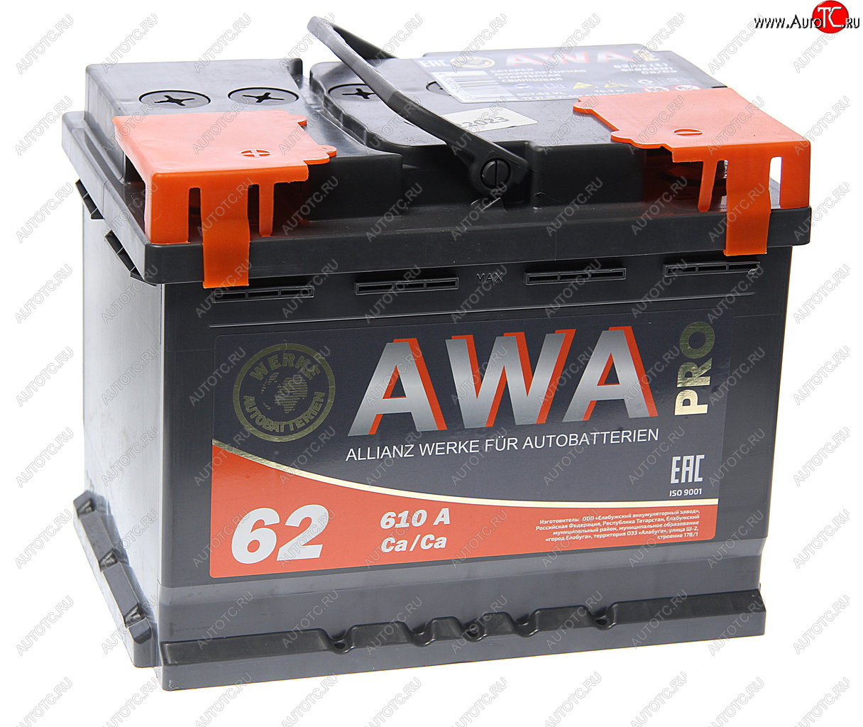 8 399 р. Аккумулятор AWA PRO 62Ач AWA 6ст62(1)  с доставкой в г. Кемерово