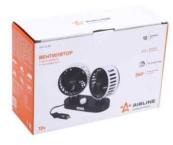 1 239 р. Вентилятор в салон 12V двойной на платформе черно-белый AIRLINE AIRLINE acf-12-05  с доставкой в г. Кемерово. Увеличить фотографию 3