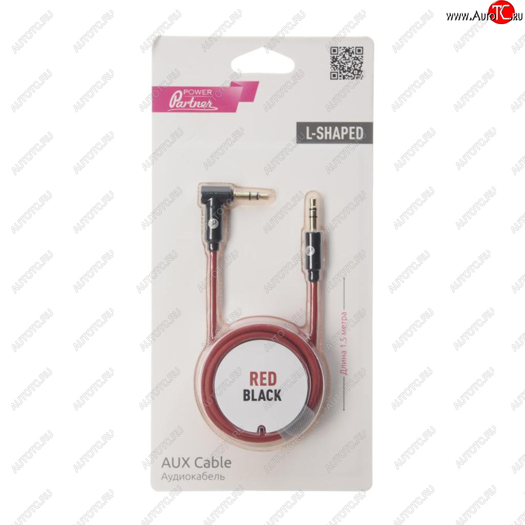241 р. Кабель jack 3.5 1.5м красно-черный OLMIO OLMIO olm-038900  с доставкой в г. Кемерово