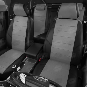6 499 р. Авточехлы ГАЗель Next (3 высоких) экокожа черно-серые комплект AVTOLIDER AVTOLIDER gz30-0104-ec02  с доставкой в г. Кемерово. Увеличить фотографию 2