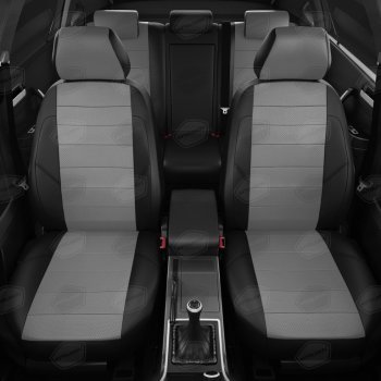 6 499 р. Авточехлы ГАЗель Next (3 высоких) экокожа черно-серые комплект AVTOLIDER AVTOLIDER gz30-0104-ec02  с доставкой в г. Кемерово. Увеличить фотографию 3