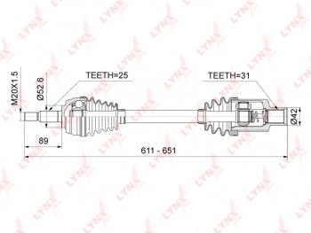 9 799 р. Привод RENAULT Duster (10-) колеса переднего правый в сборе LYNX LYNX cd1022  с доставкой в г. Кемерово. Увеличить фотографию 1