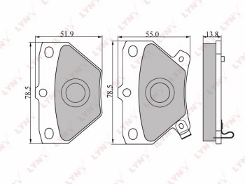 1 029 р. Колодки тормозные задние(4шт.) LYNX  Toyota Celica (T180,  T210,  T230), Celsior (F20), Corolla (E110,  E120,  E130,  E150,  E140,  E170,  E180,  E210), Yaris (XP10,  XP90,  XP130,  XP210)  с доставкой в г. Кемерово. Увеличить фотографию 1