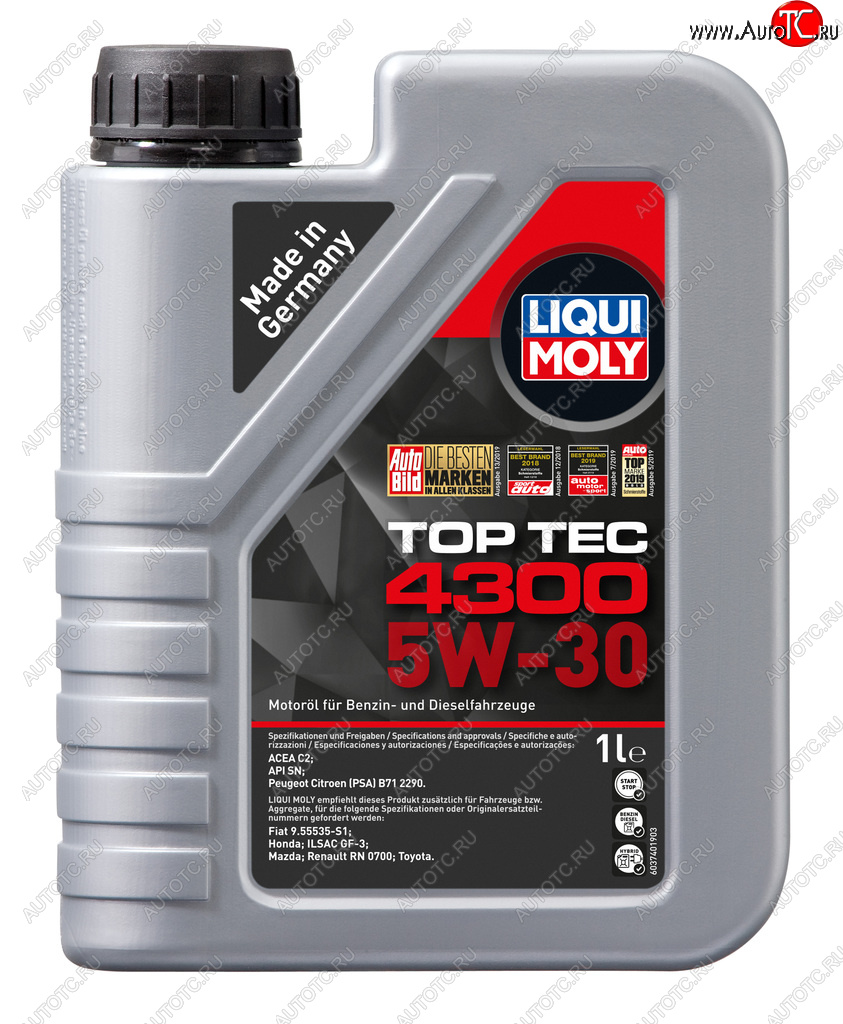 1 979 р. Масло моторное TOP TEC 4300 5W30 синт.1л LIQUI MOLY LIQUI MOLY 2323  с доставкой в г. Кемерово