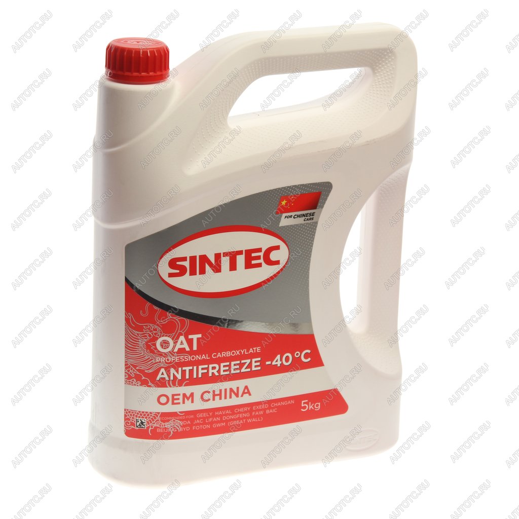 1 399 р. Антифриз красный -40C 5кг OEM China OAT SINTEC SINTEC 6145011  с доставкой в г. Кемерово
