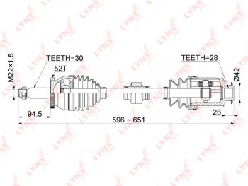 19 999 р. Привод HYUNDAI Santa Fe (12-) KIA Sorento (12-) (2.4) (4WD) колеса переднего правый АКПП LYNX LYNX cd1061a  с доставкой в г. Кемерово. Увеличить фотографию 3