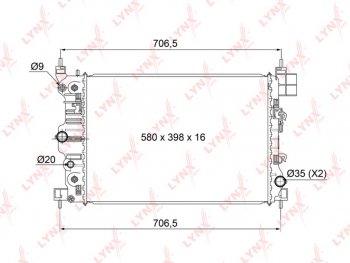 15 999 р. Радиатор CHEVROLET Aveo (13-) LYNX LYNX rb1010  с доставкой в г. Кемерово. Увеличить фотографию 3