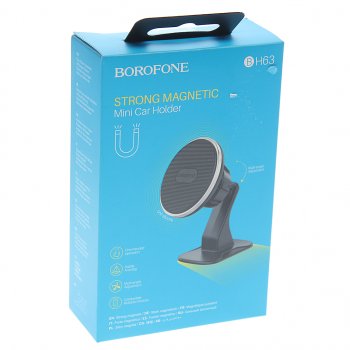 429 р. Держатель телефона универсальный магнитный BOROFONE BOROFONE bh63 black silver  с доставкой в г. Кемерово. Увеличить фотографию 3