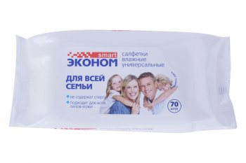 139 р. Салфетка влажная универсальная 18х15см в мягкой упаковке 70шт. ЭКОНОМ АВАНГАРД 30024  с доставкой в г. Кемерово. Увеличить фотографию 1