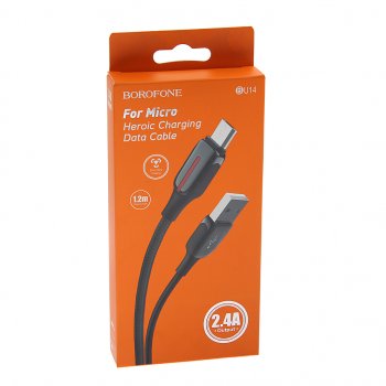 275 р. Кабель micro USB 1.2м черный BOROFONE BOROFONE bu14 black  с доставкой в г. Кемерово. Увеличить фотографию 2