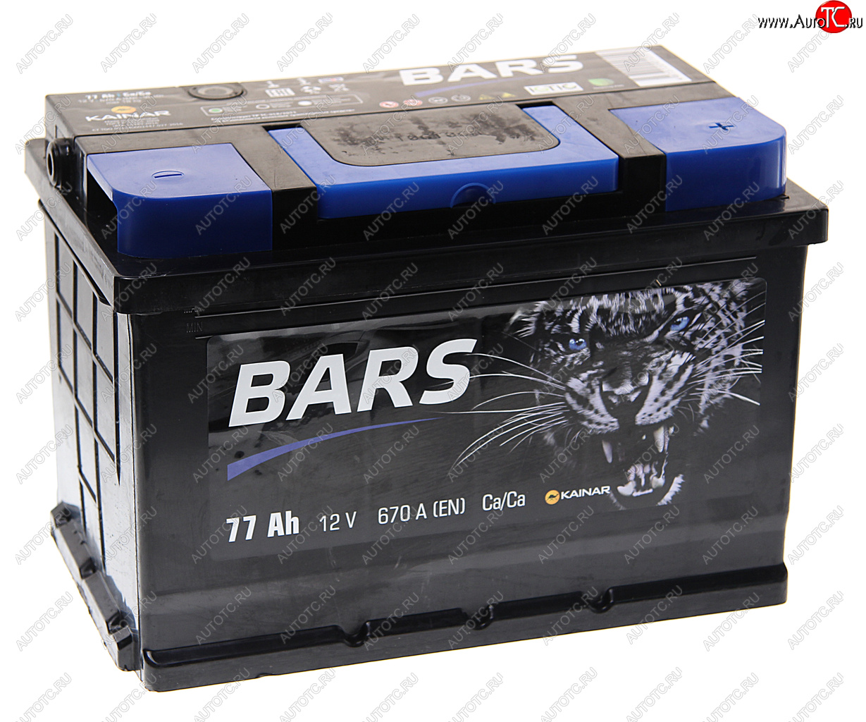 9 249 р. Аккумулятор BARS 77Ач обратная полярность BARS 6ст77(0)  с доставкой в г. Кемерово