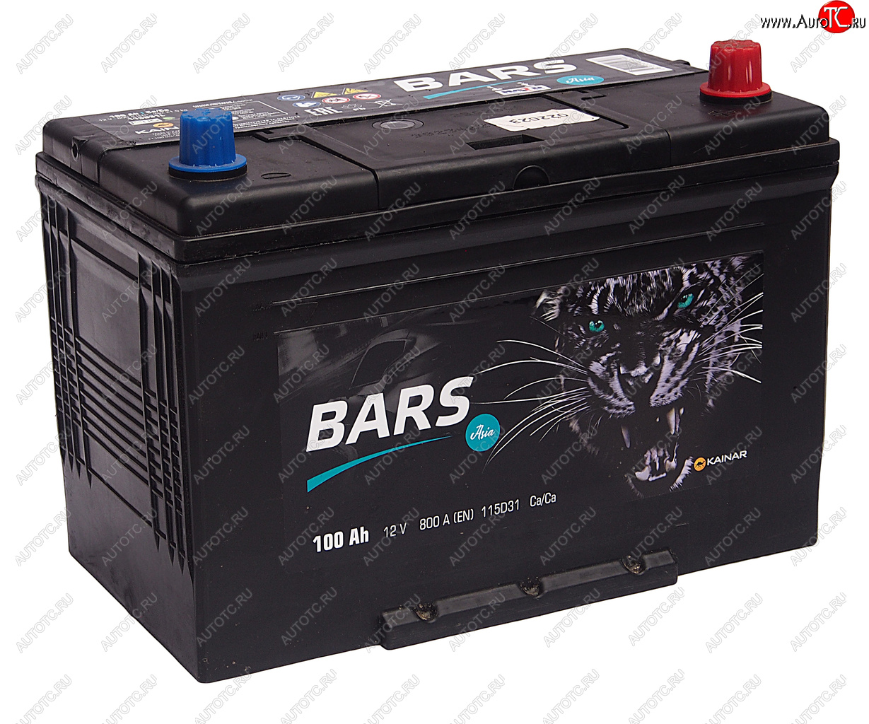 11 349 р. Аккумулятор BARS Asia 100Ач обратная полярность BARS 6ст100(0) 115d31l  с доставкой в г. Кемерово