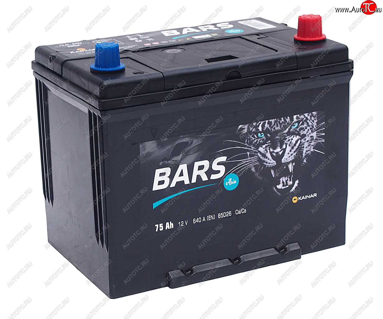 8 999 р. Аккумулятор BARS Asia 75Ач обратная полярность BARS 6ст75(0) 85d26l  с доставкой в г. Кемерово