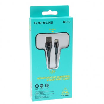 299 р. Кабель micro USB 1.2м т.зеленый BOROFONE BOROFONE bu20 green  с доставкой в г. Кемерово. Увеличить фотографию 2