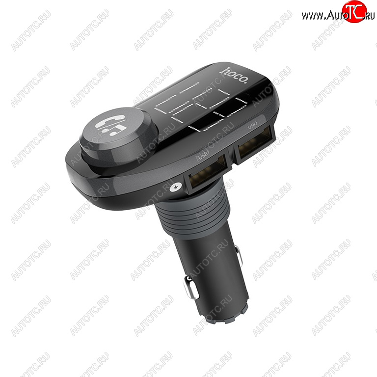 1 149 р. Устройство зарядное в прикуриватель с трансмиттером (bluetooth,hands free) HOCO HOCO e45 black  с доставкой в г. Кемерово