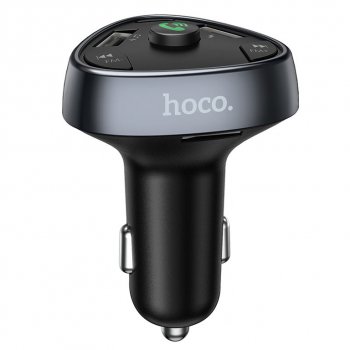 1 229 р. Устройство зарядное в прикуриватель с трансмиттером (bluetooth,hands free) HOCO HOCO e51 black  с доставкой в г. Кемерово. Увеличить фотографию 2