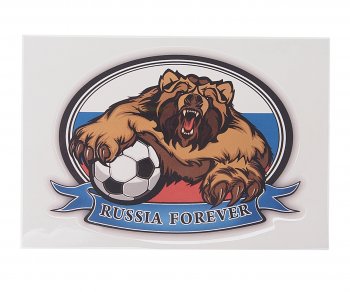 43 р. Наклейка виниловая вырезанная RUS-флаг медведь forever 10х14см полноцветная AUTOSTICKERS AUTOSTICKERS 06812  с доставкой в г. Кемерово. Увеличить фотографию 1