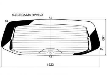 Стекло заднее (Цвет зеленый Обогрев) Mercedes-Benz V-Class 14- XYG 5382BGNMA RW/H/X
