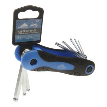 499 р. Набор ключей шестигранных 1.5-8мм складной 8 предметов VERTEXTOOLS VERTEXTOOLS 1634-8  с доставкой в г. Кемерово. Увеличить фотографию 1