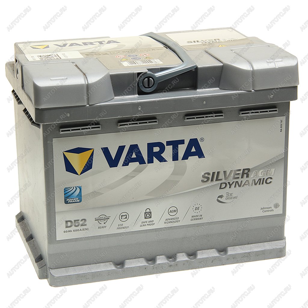 22 999 р. Аккумулятор VARTA Silver Dynamic AGM 60Ач обратная полярность VARTA 6ст60(0) d52 (a8)  с доставкой в г. Кемерово