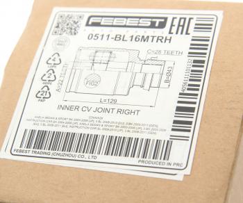 6 599 р. ШРУС внутренний MAZDA 3 (03-09) правый FEBEST FEBEST 0511-bl16mtrh  с доставкой в г. Кемерово. Увеличить фотографию 4