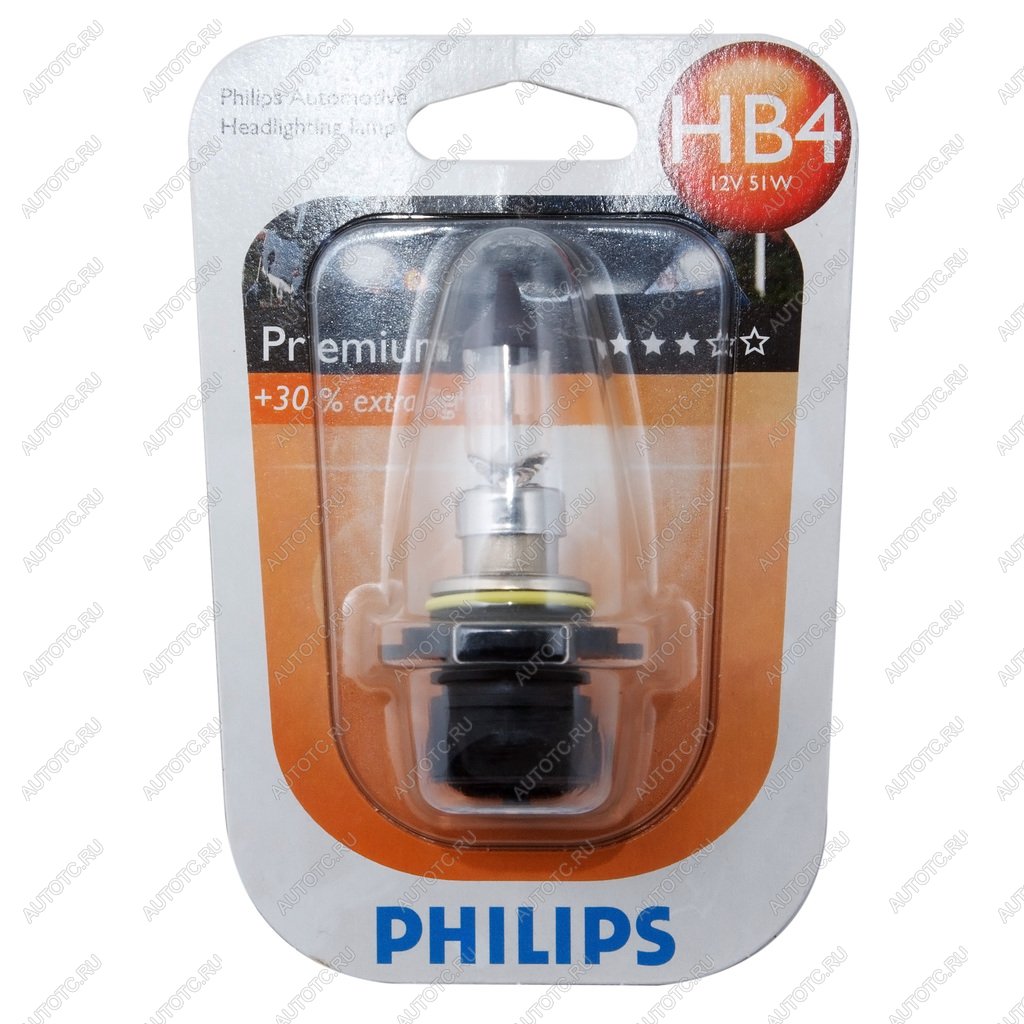 829 р. Лампа 12V HB4 55W P22d +30% блистер (1шт.) Premium PHILIPS PHILIPS 9006prb1  с доставкой в г. Кемерово