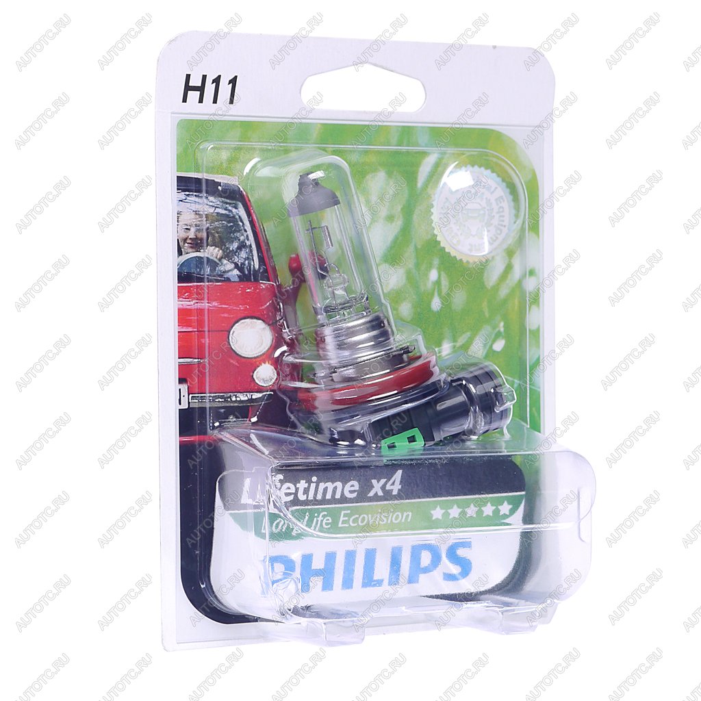 1 159 р. Лампа 12V H11 55W PGJ19-2 блистер (1шт.) Long Life Eco Vision PHILIPS PHILIPS 12362llecob1  с доставкой в г. Кемерово