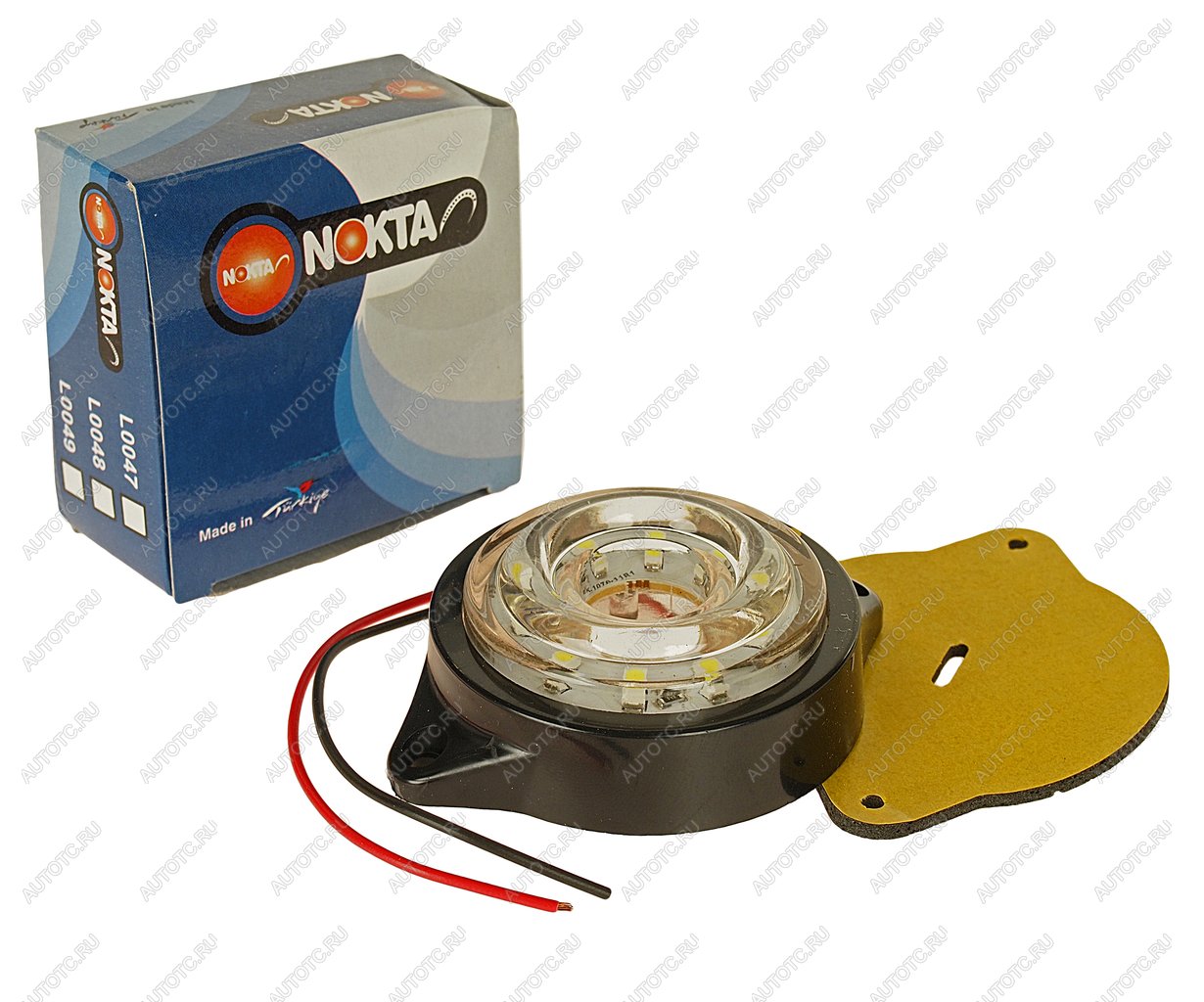 319 р. Фонарь габаритный LED 24V, круглый белый (d=55мм 10-светодиодов,солнышко) NOKTA NOKTA l0047white NOKTA l0047white  с доставкой в г. Кемерово