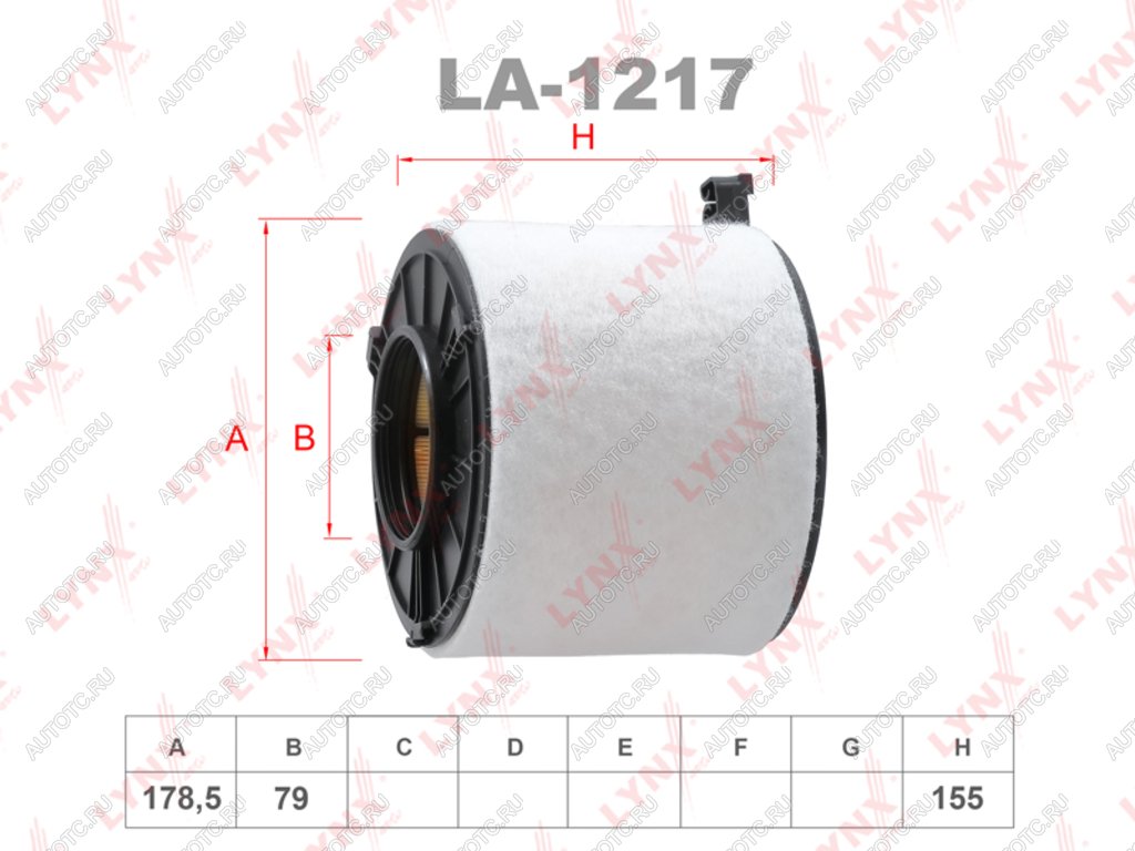 1 499 р. Фильтр воздушный AUDI A4,A5,A6 (16-) (2.0 TDI) LYNX LYNX la1217  с доставкой в г. Кемерово