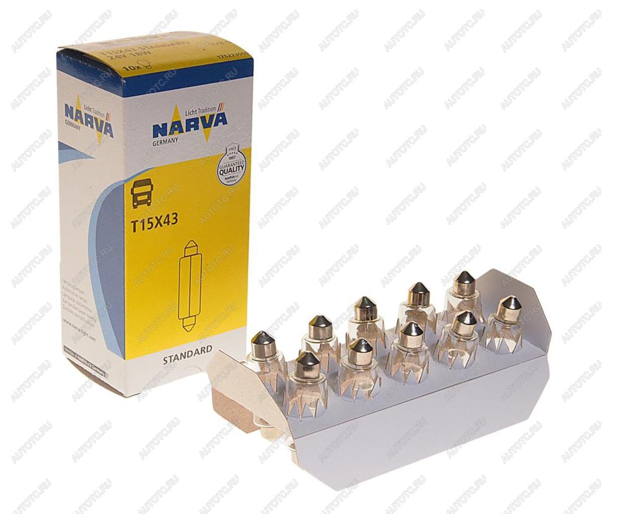 118 р. Лампа 24V C18W SV8.5 43мм Festoon NARVA NARVA 175223000  с доставкой в г. Кемерово