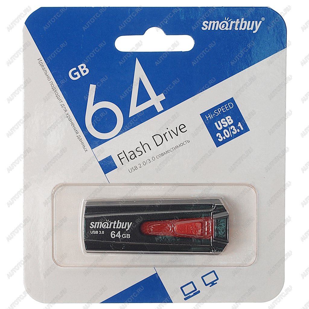 619 р. Карта памяти USB 64GB SMART BUY SMART BUY sb64gbir-b3  с доставкой в г. Кемерово
