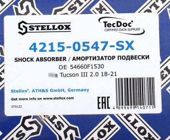 5 699 р. Амортизатор HYUNDAI Tucson (18-21) передний правый газовый STELLOX STELLOX 42-150547-sx  с доставкой в г. Кемерово. Увеличить фотографию 4
