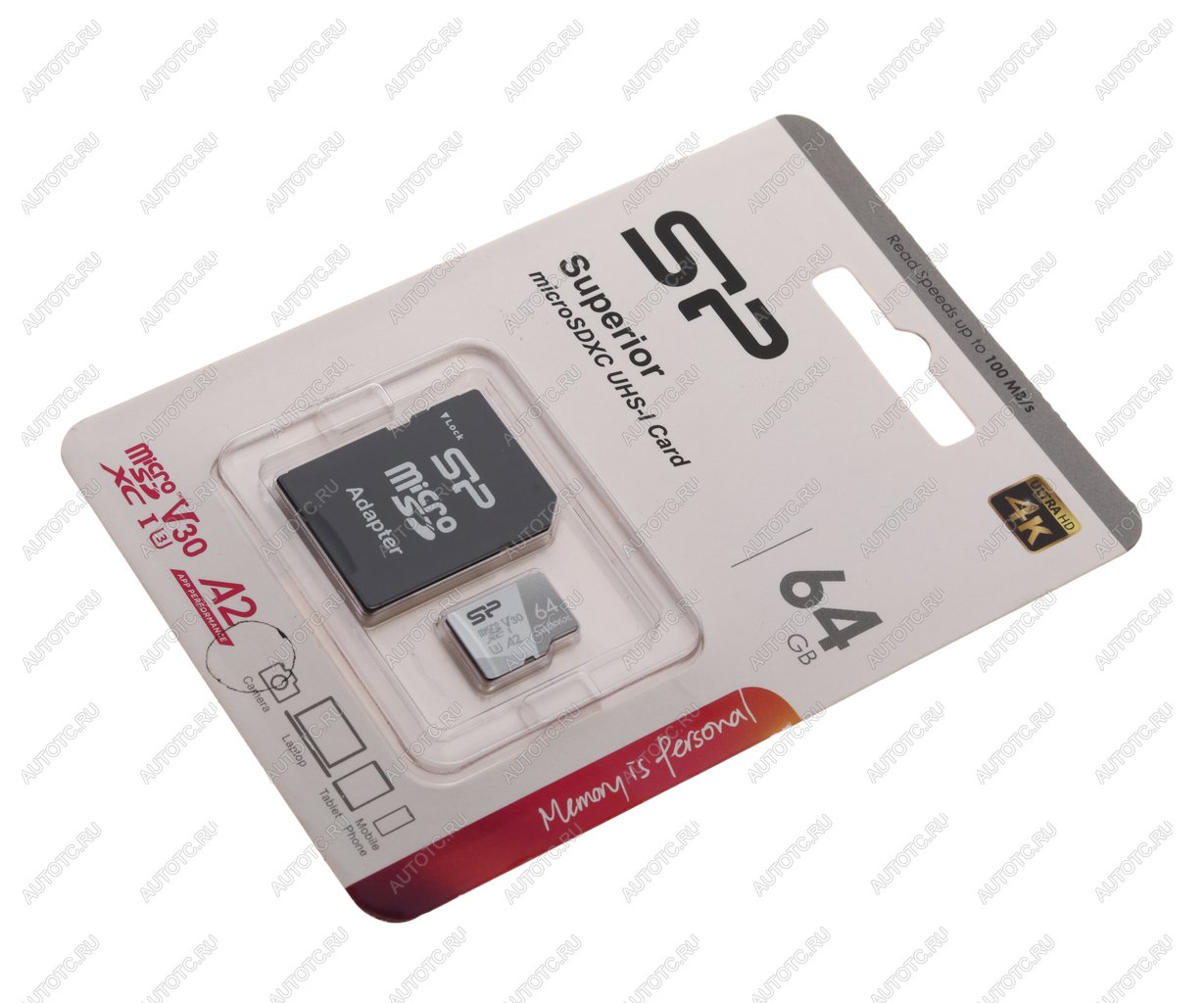 539 р. Карта памяти 64GB MicroSD class 10 + SD адаптер SILICON POWER SILICON POWER sp064gbstxda2v20sp  с доставкой в г. Кемерово