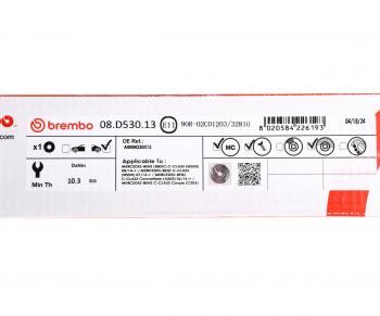 9 399 р. Диск тормозной MERCEDES C (W205) (13-) задний (1шт.) BREMBO BREMBO 08.d530.13  с доставкой в г. Кемерово. Увеличить фотографию 5
