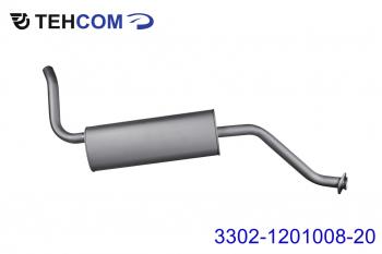 6 199 р. Глушитель ГАЗ-3302 Next,Бизнес дв.УМЗ,Evotech,CUMMINS (ГБО) ЕВРО-4,5 ТЕХКОМ ТЕХКОМ 3302-1201008-20  с доставкой в г. Кемерово. Увеличить фотографию 1