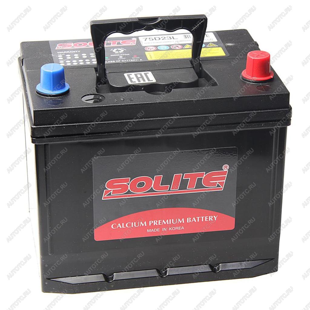 11 599 р. Аккумулятор SOLITE 65Ач обратная полярность нижнее крепление SOLITE 6ст65(0) 75d23l  с доставкой в г. Кемерово