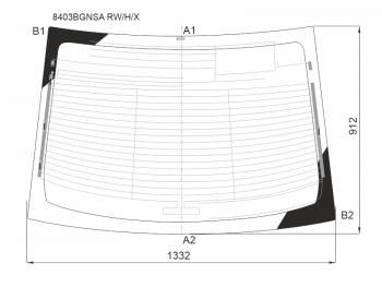 Стекло заднее (Цвет зеленый Обогрев) Toyota Camry (XV50) 11-18  Aurion 12-15  Camry UAEUSA 11-17 XYG 8403BGNSA RW/H/X