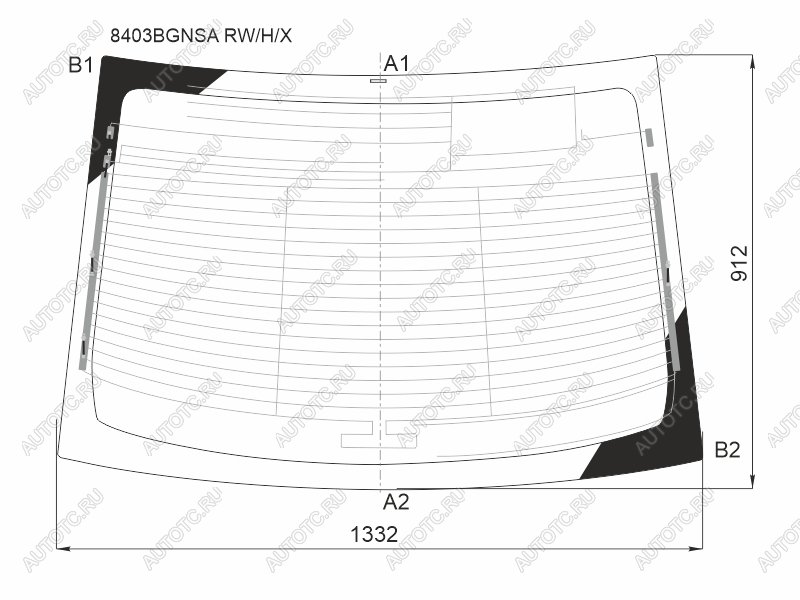 8 799 р. Стекло заднее (Цвет зеленый Обогрев) Toyota Camry (XV50) 11-18  Aurion 12-15  Camry UAEUSA 11-17 XYG 8403BGNSA RW/H/X  с доставкой в г. Кемерово