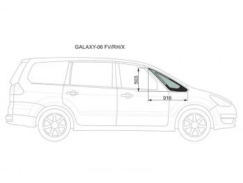 1 159 р. Стекло форточки (Спереди Справа Цвет зеленый) Ford Galaxy 06-15 XYG GALAXY-06 FV/RH/X  с доставкой в г. Кемерово. Увеличить фотографию 1