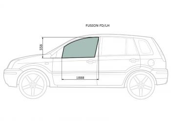 Стекло боковое опускное (Спереди/ Слева/ Цвет зеленый) Ford Fusion 02-12 XYG FUSION FD/LH, fusionfdlh XYG FUSION FD/LH