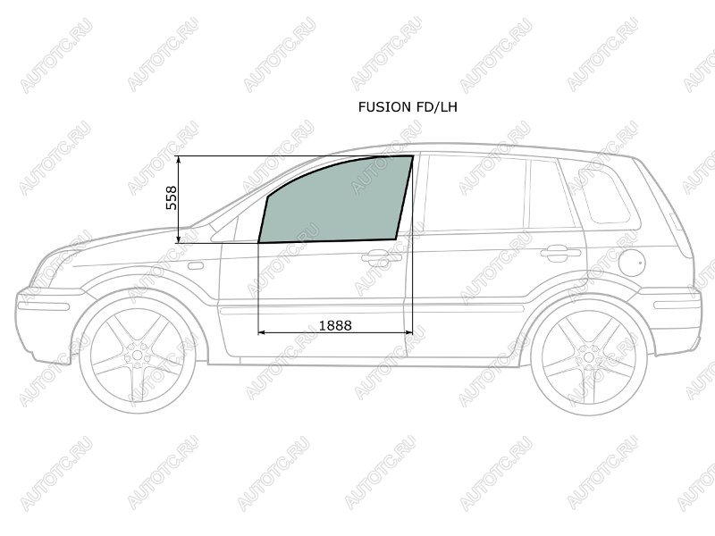 2 599 р. Стекло боковое опускное (Спереди/ Слева/ Цвет зеленый) Ford Fusion 02-12 XYG FUSION FD/LH, fusionfdlh XYG FUSION FD/LH  с доставкой в г. Кемерово
