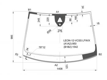 Стекло лобовое (Камера Датчик дождя Молдинг) SEAT Leon 12-20 XYG LEON-12-VCSS LFW/X