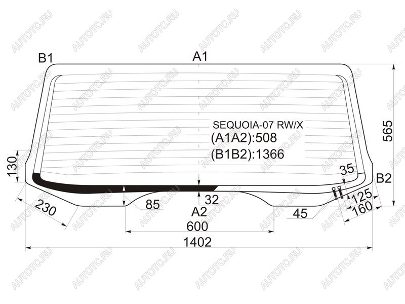 10 999 р. Стекло заднее (Цвет зеленый Обогрев) Toyota Sequoia 07-22 XYG SEQUOIA-07 RW/X  с доставкой в г. Кемерово