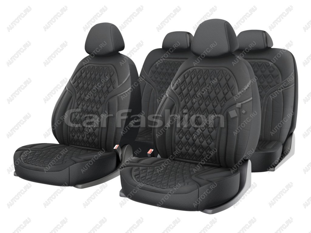 2 669 р. Авточехлы универсальные полиэстер т.серые (11 предм.) Impulse CARFASHION CARFASHION 10133  с доставкой в г. Кемерово