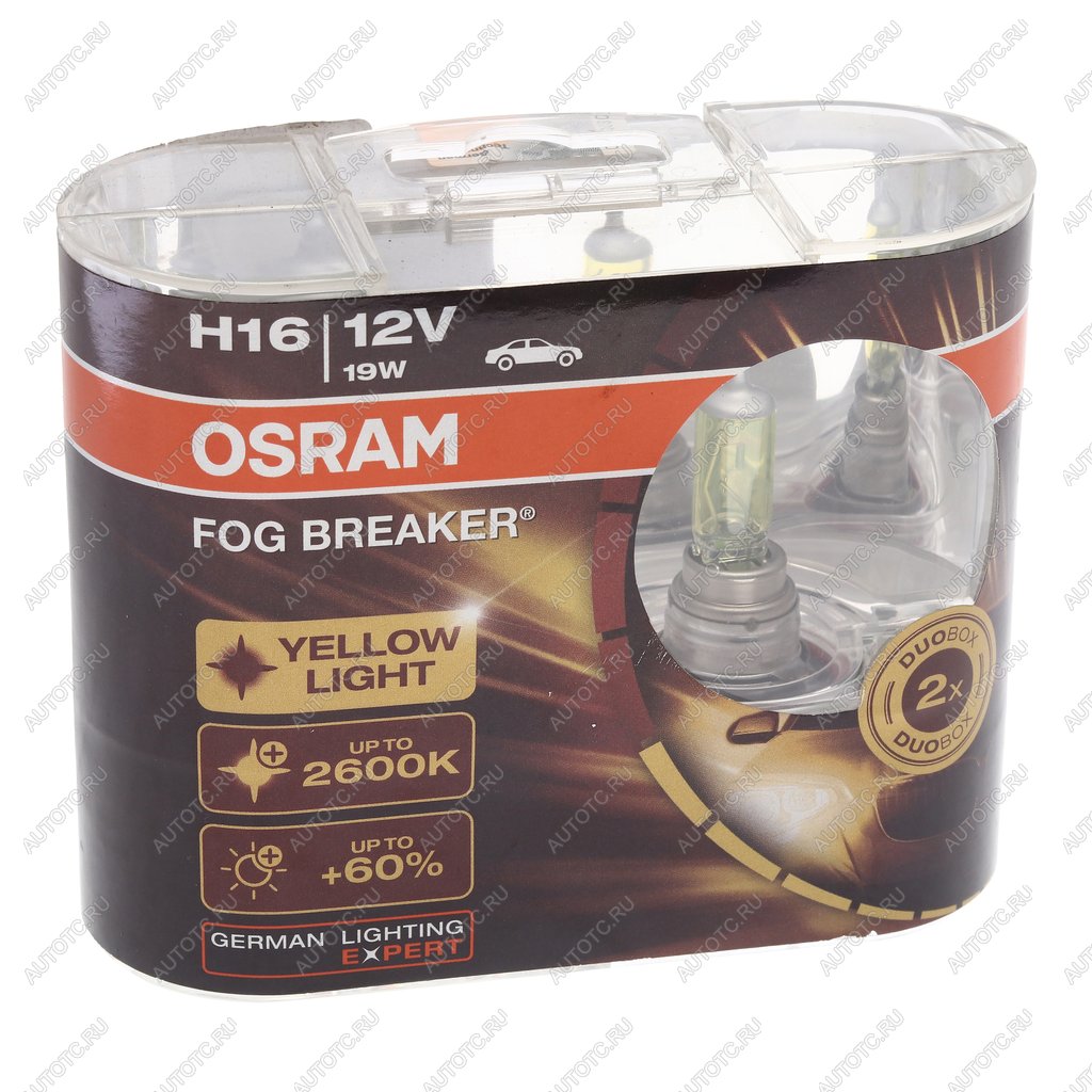3 599 р. Лампа 12V H16 19W PGJ19-3 2600К евробокс (2шт.) Fog Breaker OSRAM OSRAM 62219fbr-hcb  с доставкой в г. Кемерово