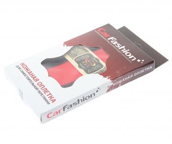 429 р. Оплетка руля (M) 37-39см черно-красная кожа сшивная Sakura CARFASHION CARFASHION 31105  с доставкой в г. Кемерово. Увеличить фотографию 2