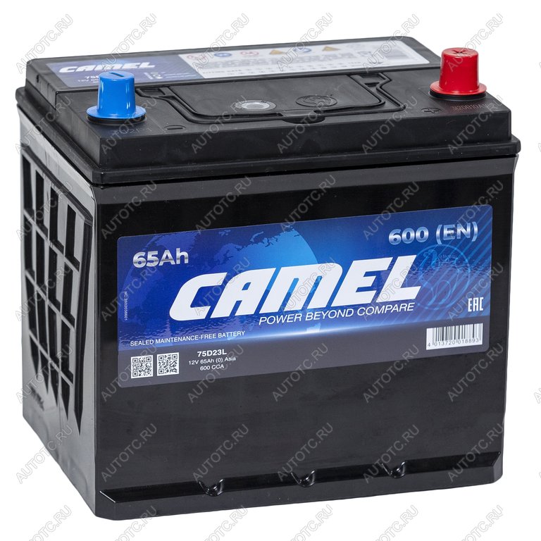 8 449 р. Аккумулятор CAMEL Asia 65Ач обратная полярность CAMEL 6ст65(0) 75d23l  с доставкой в г. Кемерово