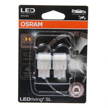 1 869 р. Лампа светодиодная 12V WY21W W3x16d блистер (2шт.) LEDriving SL Yellow OSRAM OSRAM 7505dyp-02b  с доставкой в г. Кемерово. Увеличить фотографию 1